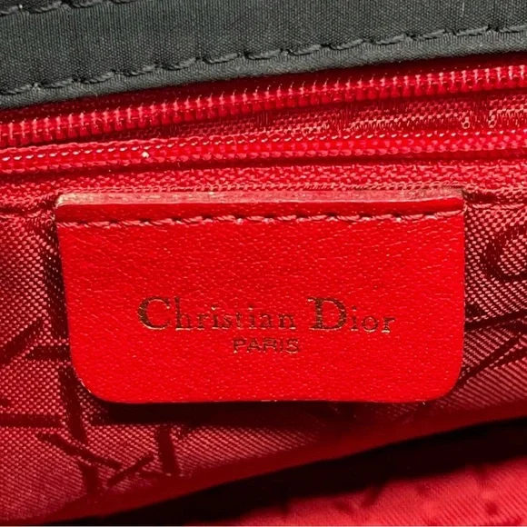 Auth Christian Dior Mini LADY DIOR Black & Gold vintage bag - Picture 12 of 12